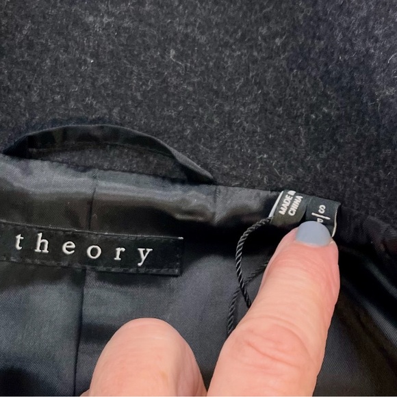 Theory Belvin Melton-Textured Wool-Blend Coat - Dark Charcoal - Small - Picture 4 of 10
